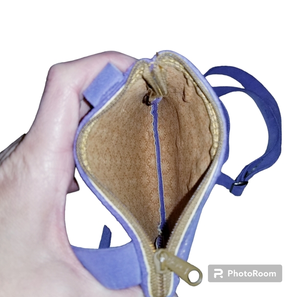 Purple Suede Leather Like Crossbody Purse Bag - Picture 4 of 4
